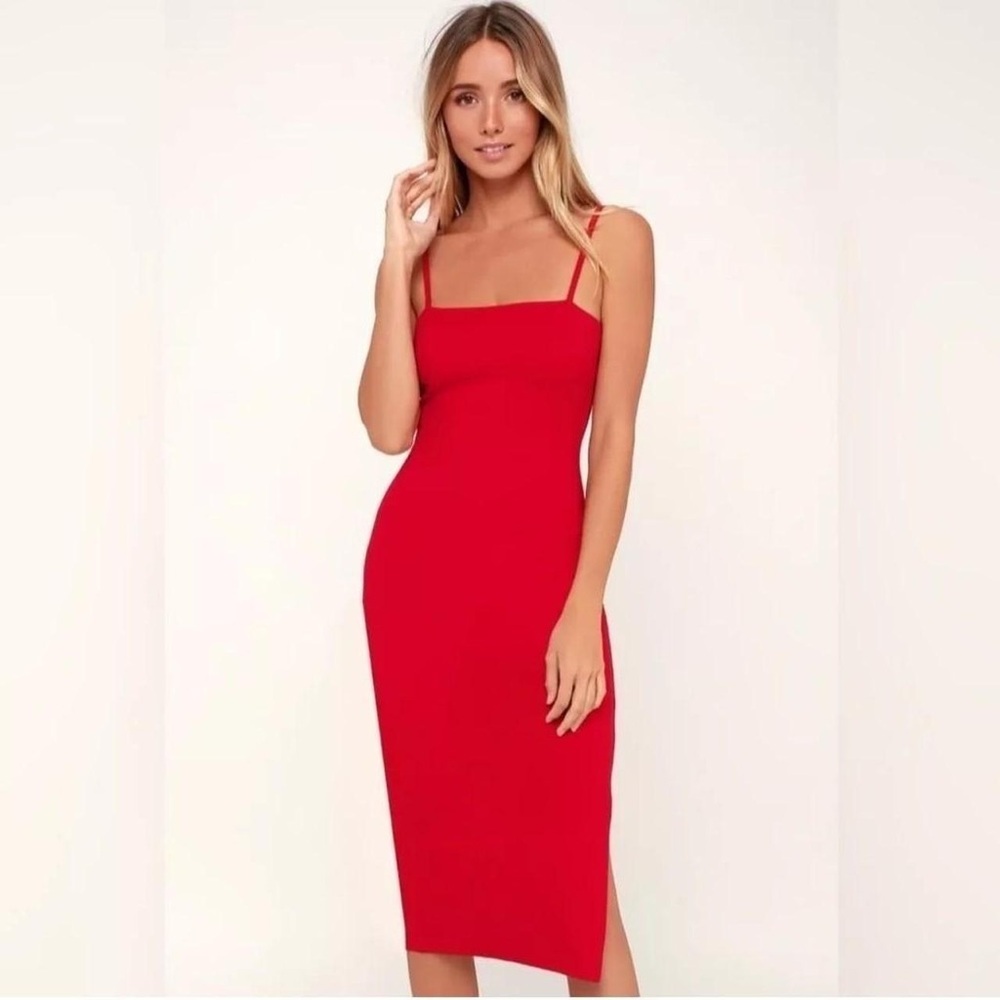 Lulus Red Midi Bodycon Dress